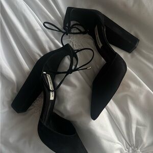 Steve Madden Black Suede Block Heels